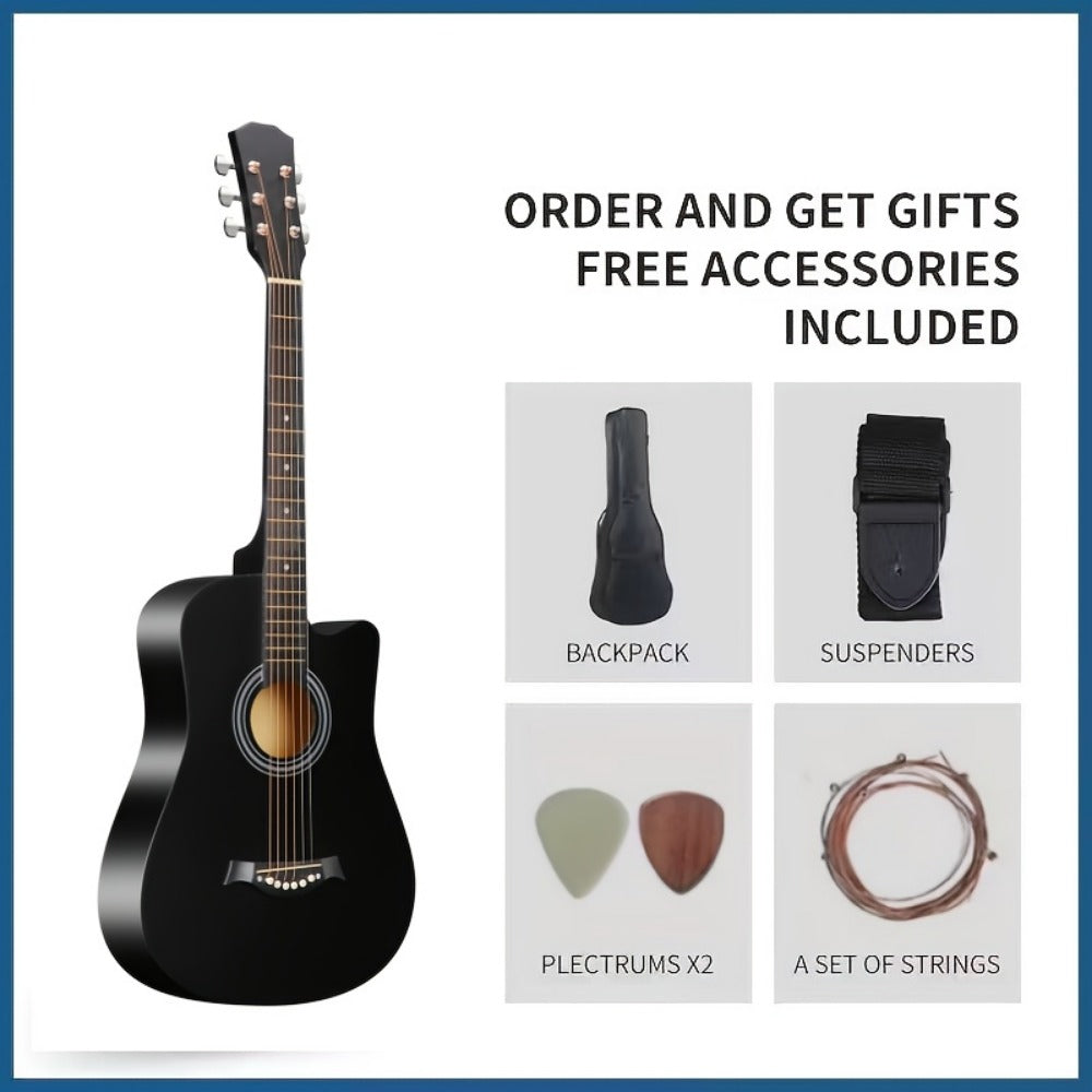 Acoustic Guitar, Portable, 38 Inch, Halloween, Inch, Starter for Lessons and Practice detail image - detail view 3