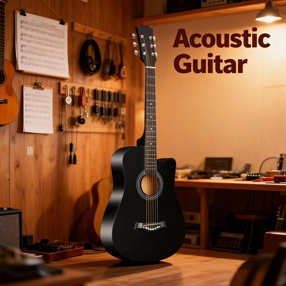 Acoustic Guitar, Portable, 38 Inch, Halloween, Inch, Starter for Lessons and Practice detail image - detail view 4