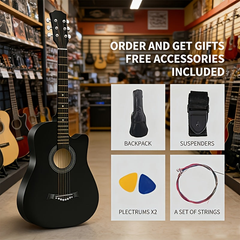 Acoustic Guitar shown in the Black option