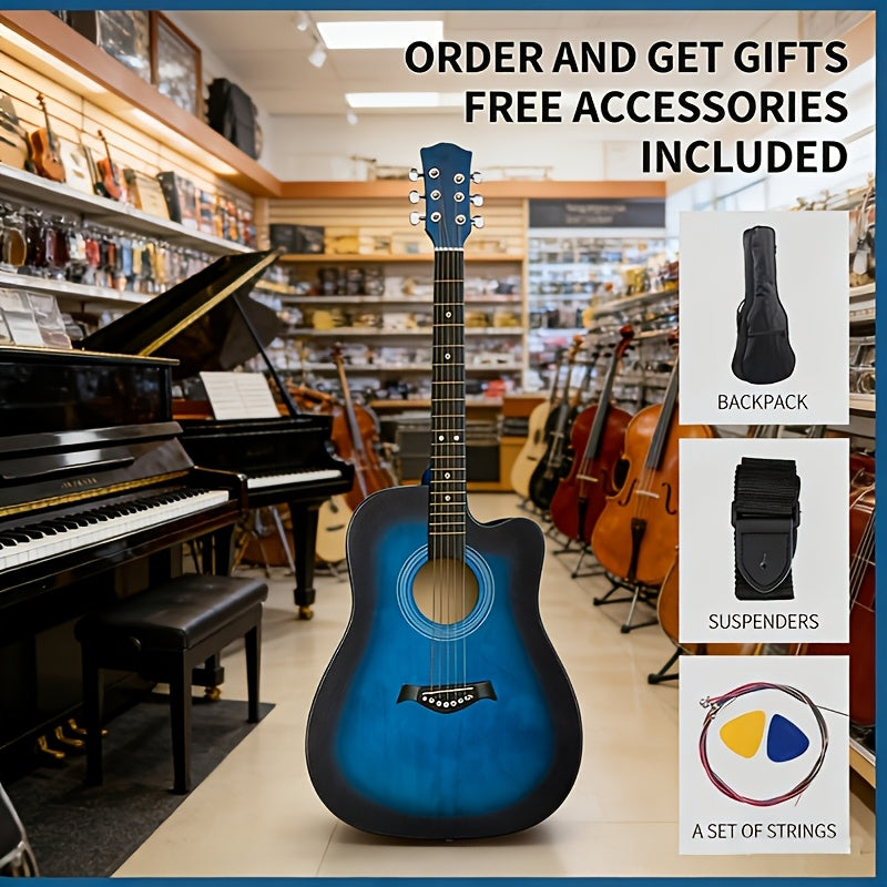 Acoustic Guitar shown in the Blue option