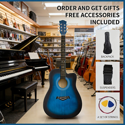 Acoustic Guitar shown in the Blue option