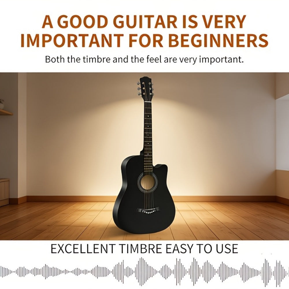 Acoustic Guitar, Starter, Kit, 38-Inch for Lessons and Practice detail image - detail view 7