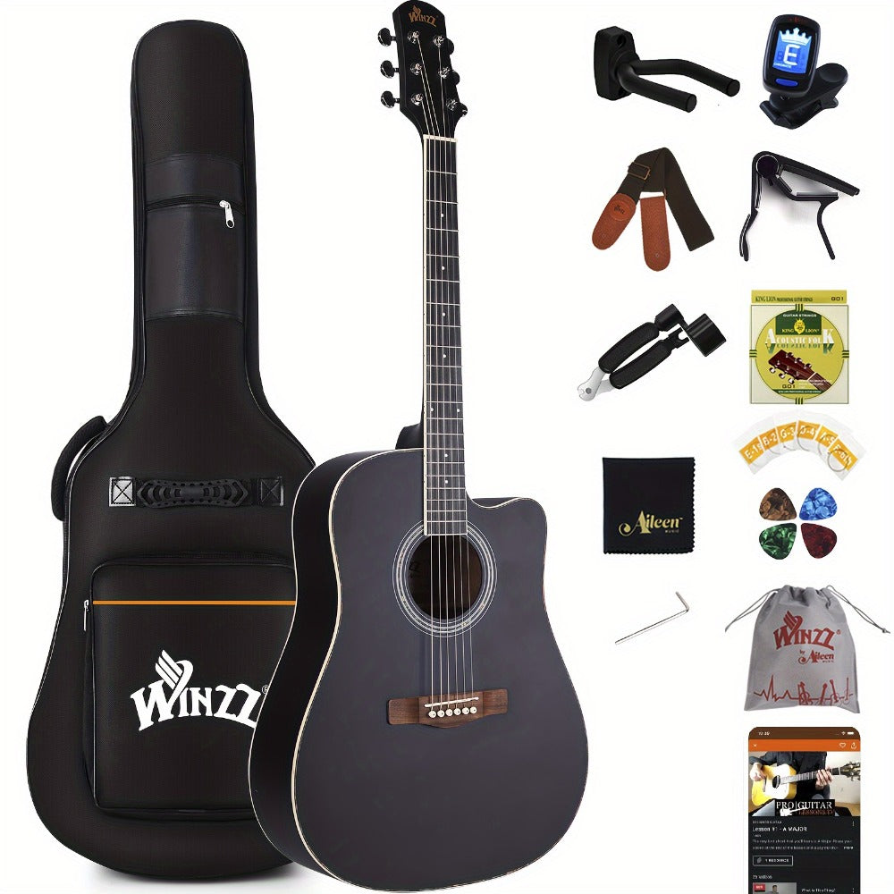 Acoustic Guitar, WINZZ, TG-A4, 41-Inch for Lessons and Practice detail image - detail view 4