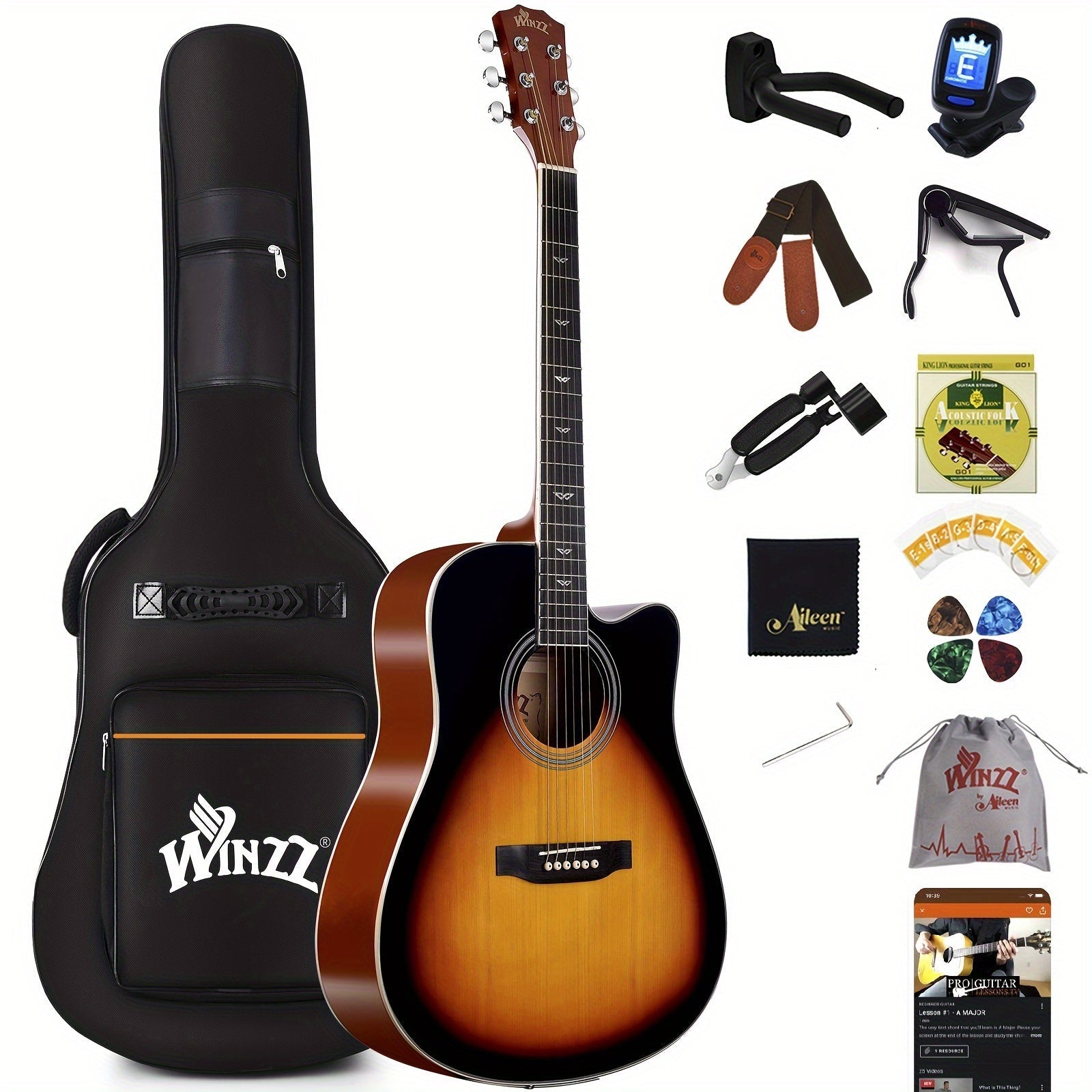 Acoustic Guitar shown in the SUNBURST option