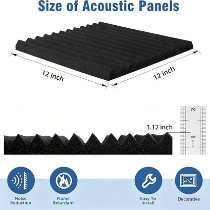 Acoustic Wall Panel, 12inch, Soundproof, Foam for Reducing Room Reflections In Recording detail image - detail view 8
