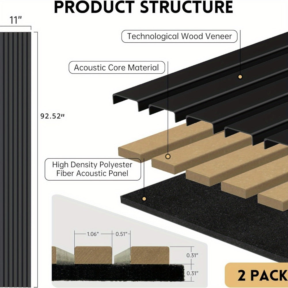 Acoustic Wall Panel, 2Pack, Panels, Decor for Reducing Room Reflections In Recording detail image