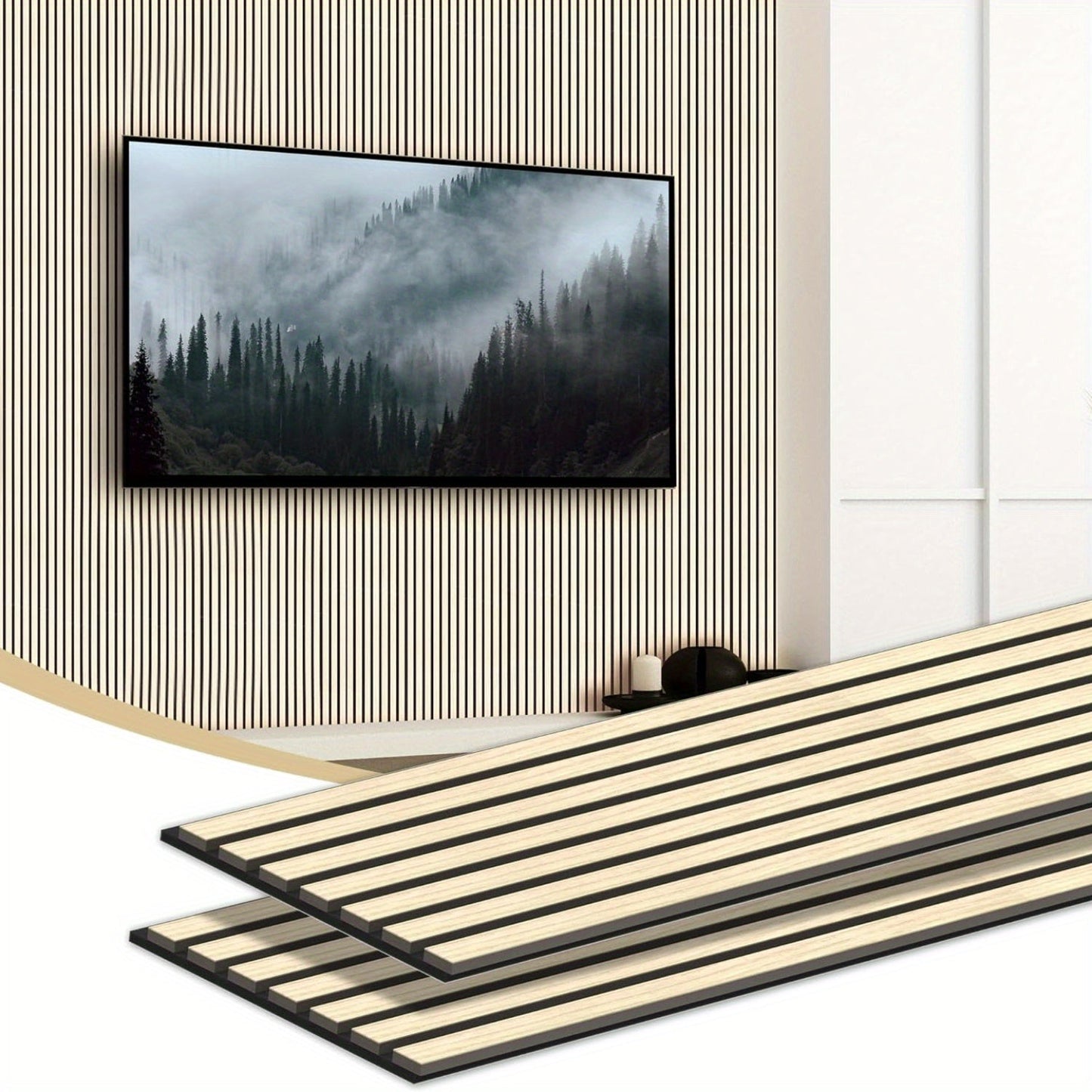 Acoustic Wall Panel shown in the Oak option