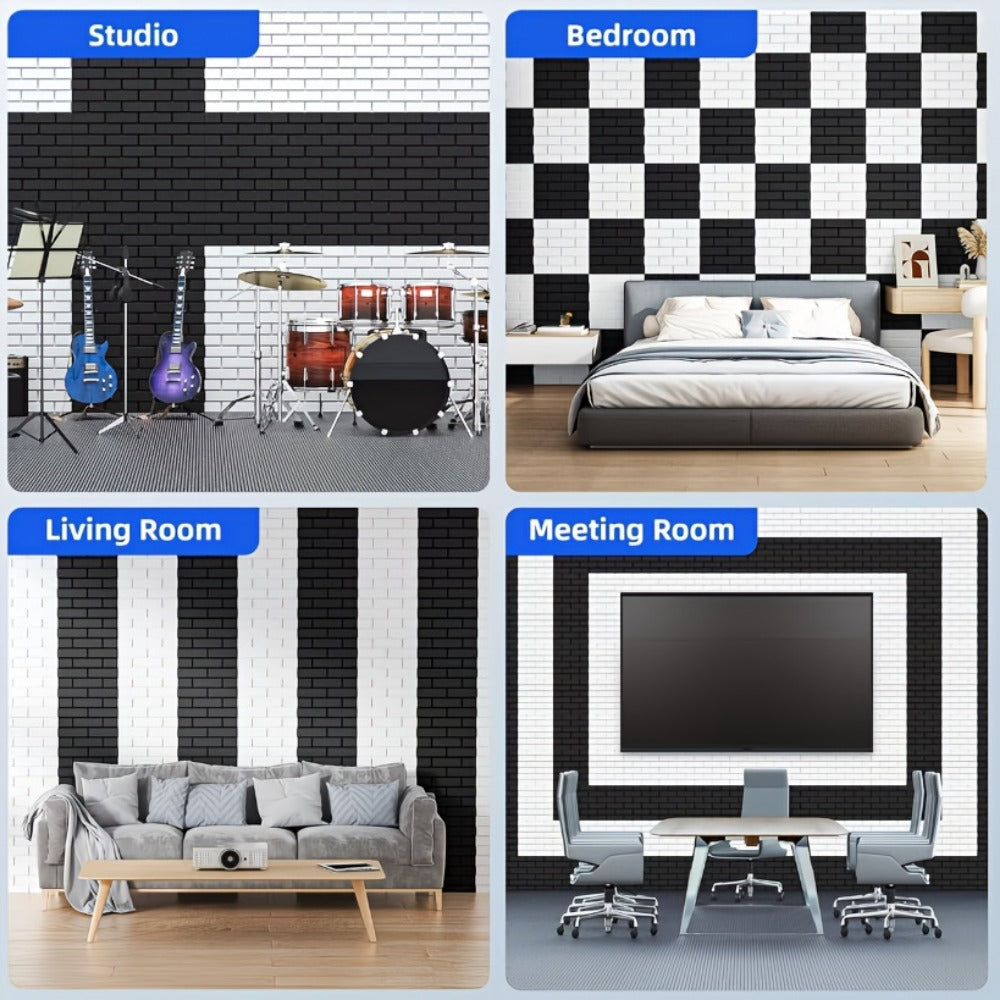 Acoustic Wall Panel, 48pcs, Self-Adhesive for Reducing Room Reflections In Recording detail image - detail view 16