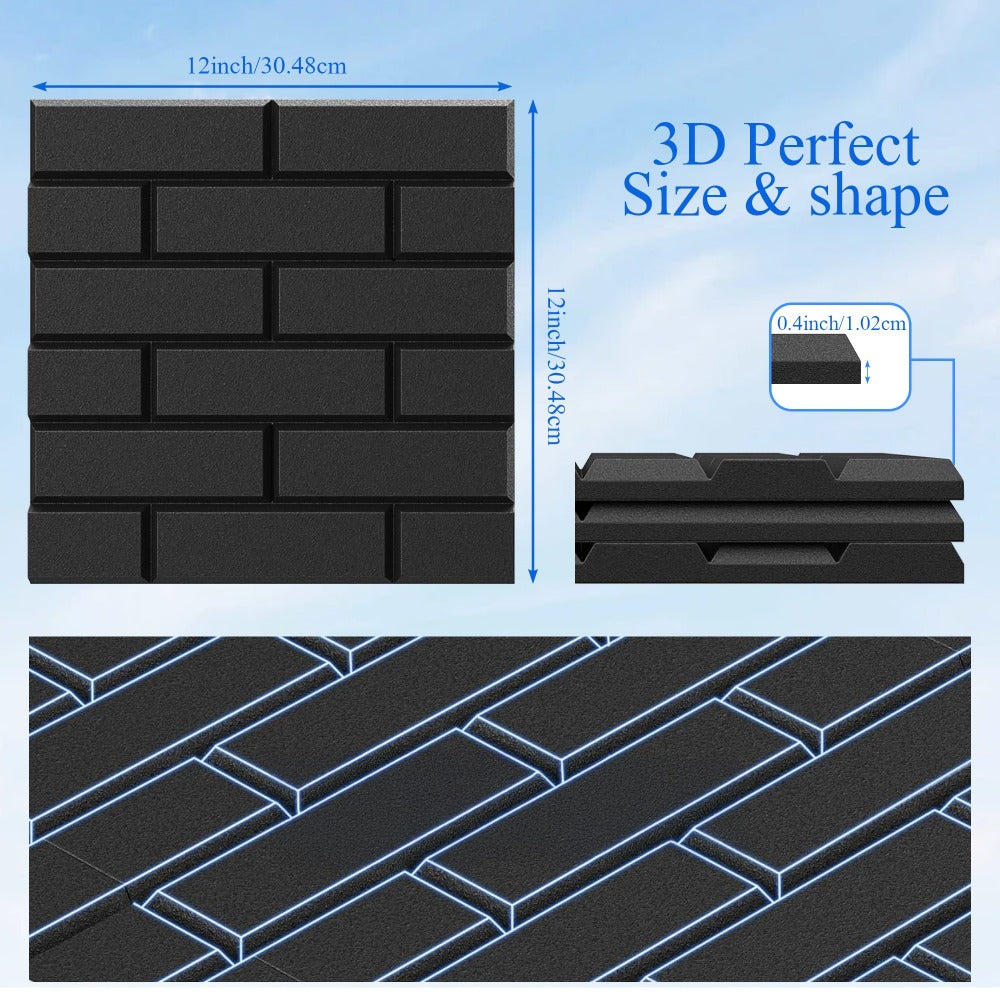 Acoustic Wall Panel, 48pcs, Self-Adhesive for Reducing Room Reflections In Recording detail image