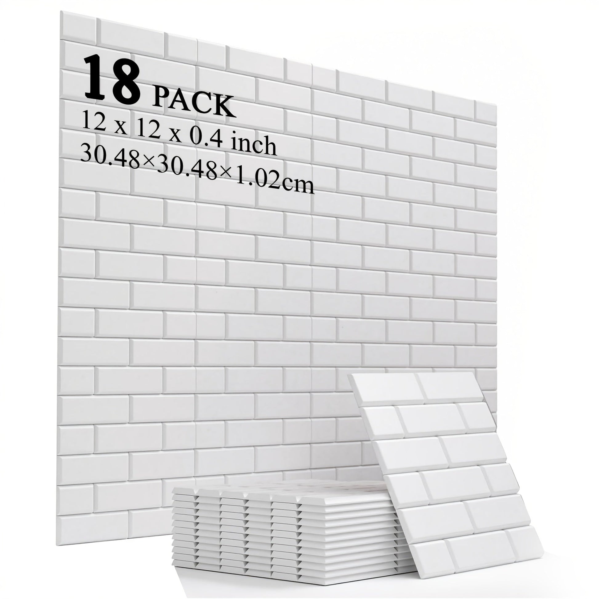 Acoustic Wall Panel shown in the Wall Tile Soundproof Panel 30L1H White 18 option