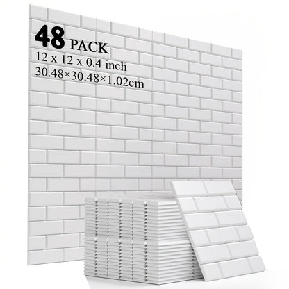 Acoustic Wall Panel shown in the Wall Tile Soundproof Panel 30L1H White48 option