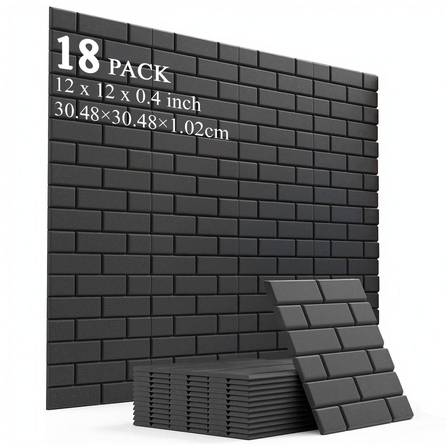 Acoustic Wall Panel shown in the Wall Tile Soundproof Panel 30L1H Black 18 option