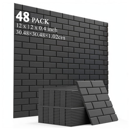 Acoustic Wall Panel shown in the Wall Tile Soundproof Panel 30L1H Black 48 option