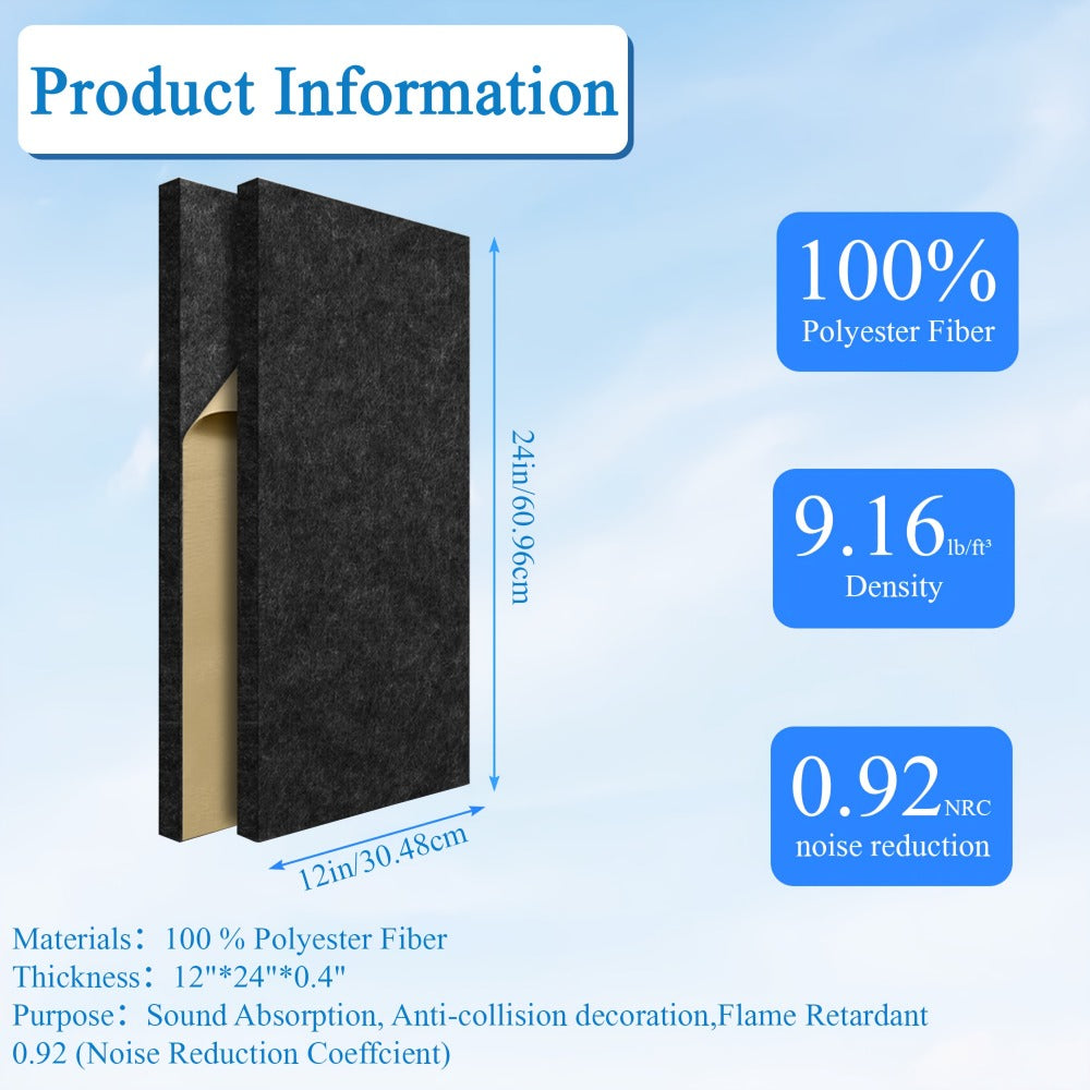Acoustic Wall Panel, White 6 Pieces, 12pcs, 6/12pcs, High for Reducing Room Reflections In detail image - detail view 10
