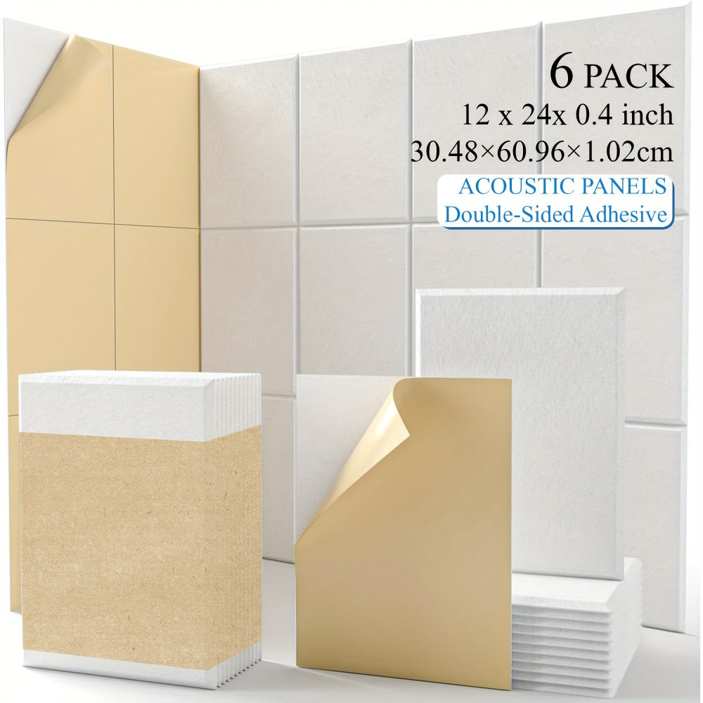 Acoustic Wall Panel, White 6 Pieces, 12pcs, 6/12pcs, High for Reducing Room Reflections In detail image - detail view 3