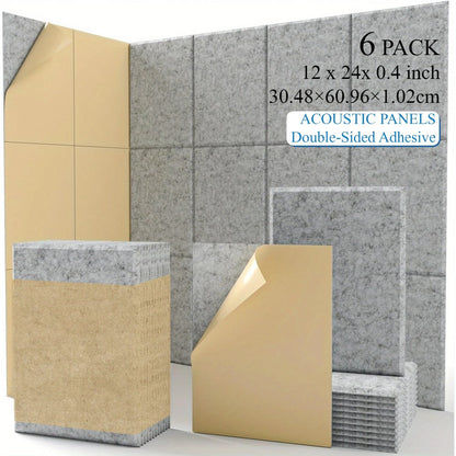 Acoustic Wall Panel, White 6 Pieces, 12pcs, 6/12pcs, High for Reducing Room Reflections In detail image - detail view 6