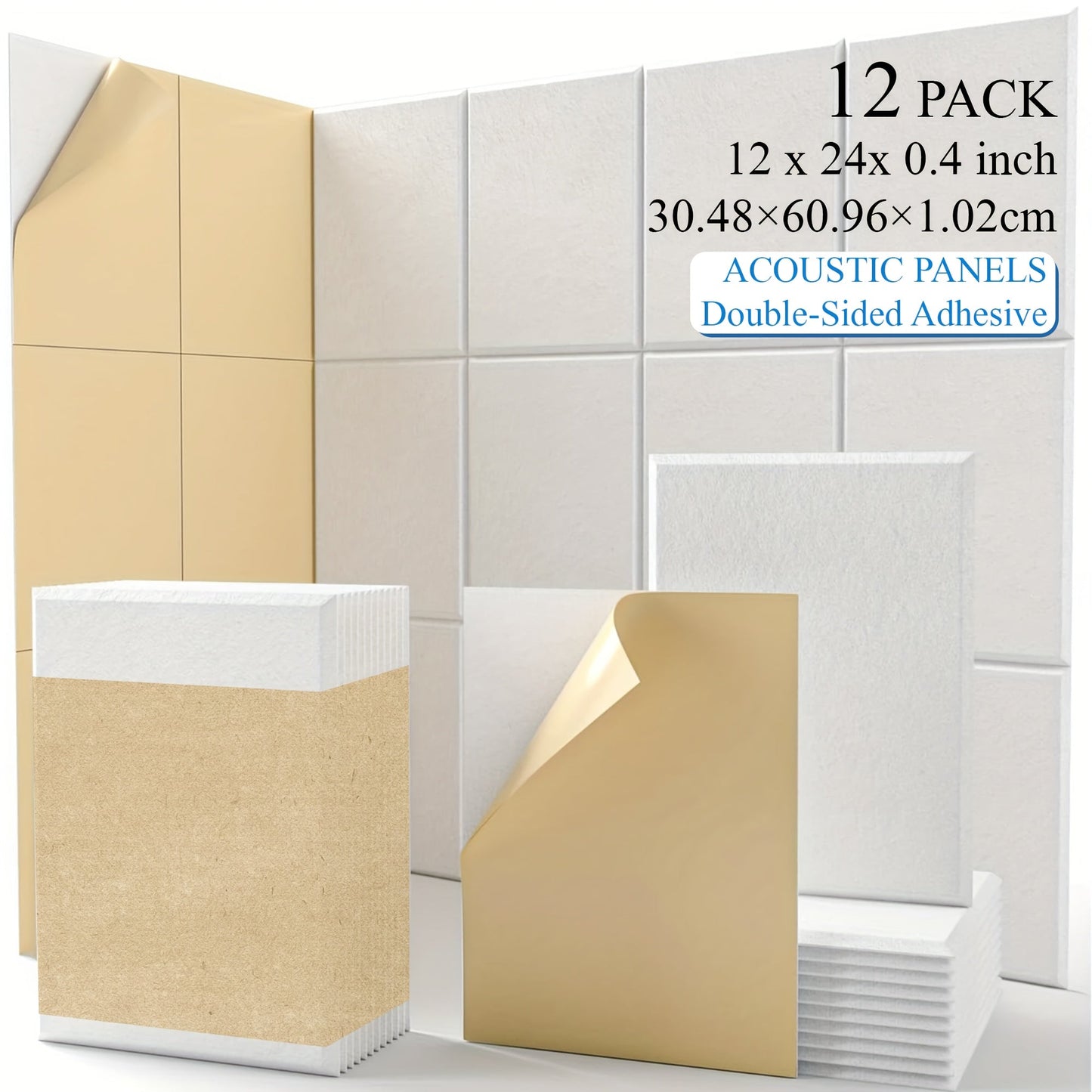 Acoustic Wall Panel shown in the White 12pcs option