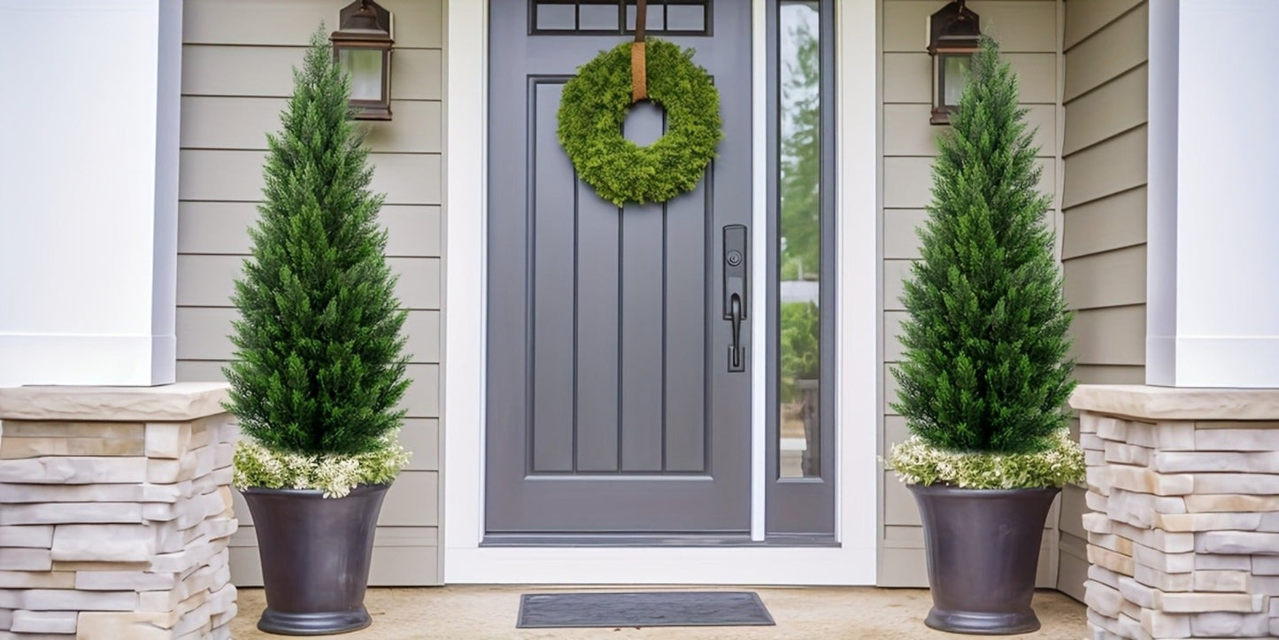 Artificial Cedar Topiary Trees in 2 or 3 Foot Heights with One- or Two-Piece Pack Checkouts