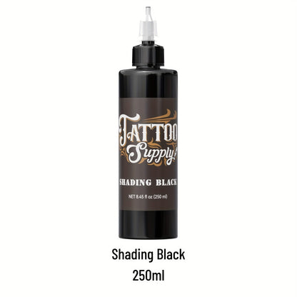 Neebol Super Black Tattoo Ink Darkest Outlining Shading Blending Fade-Resistant Professional Body Art Pigment for Artists & Beginners 100ml 250ml