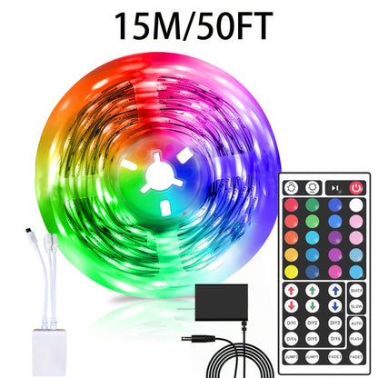 LED Strip Light RGB Room Kit in 50ft or 100ft Lengths with Remote Control, Dimming and Multi-Mode Color Effects