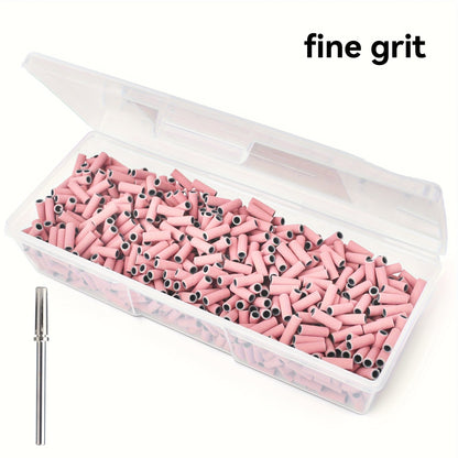 1000-Piece Nail Sanding Band Set with Mandrel, Coarse, Medium or Fine Grit Options for Nail Drill Filing