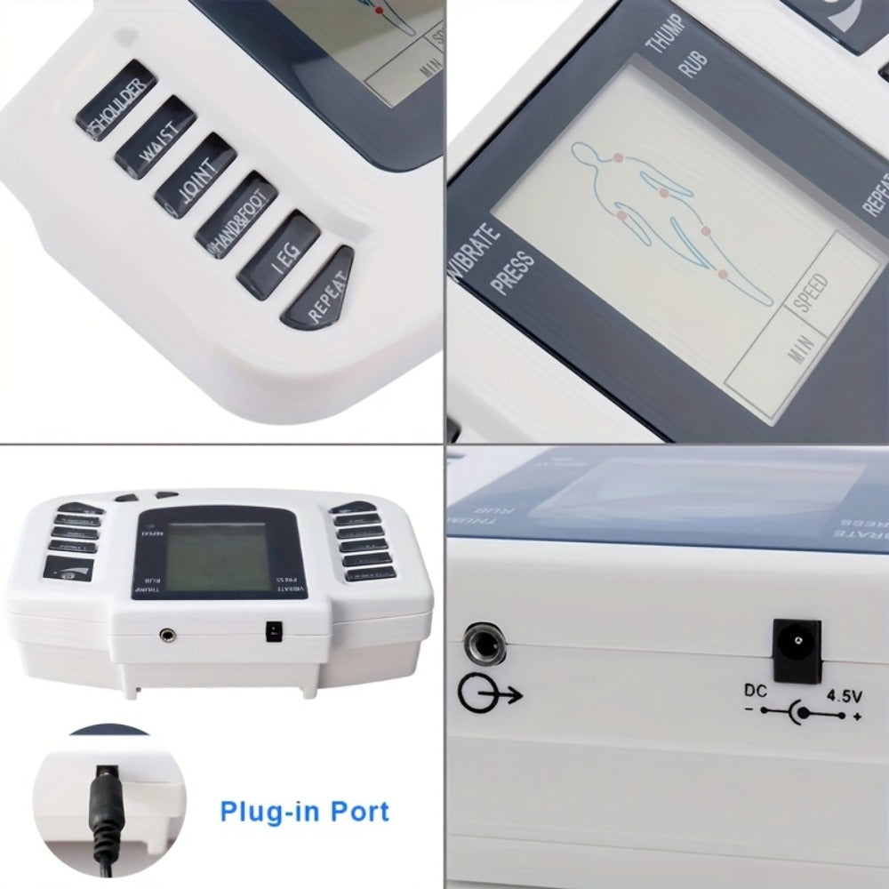 Dual-Channel TENS and EMS Stimulator with Four Electrode Pads in Black 36-Mode or White Versions