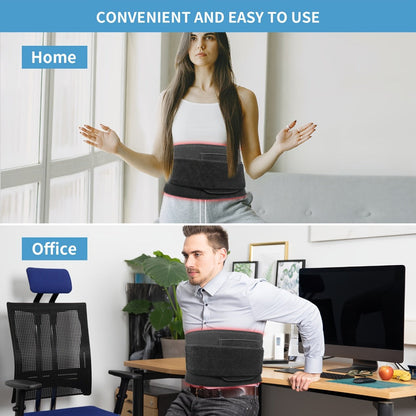Red Light Therapy Pad Wearable Wrap with Timer – Low Voltage Portable Infrared Light Device for Back, Waist, Shoulder & Knee Pain Relief, At-Home Body Recovery Wrap, Father's Day Gift, Black