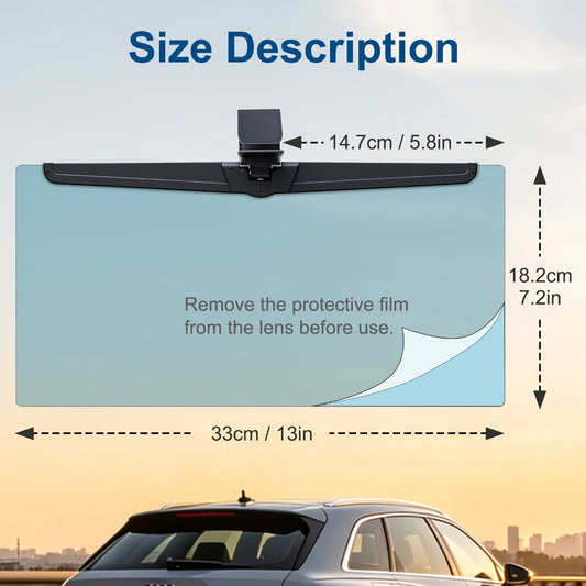 Sun Visor Extender for Car Polarized Anti-Glare UV400 Blocker Clip-On Adjustable Extension Universal Fit Windshield Sun Shade for Safe Comfortable Driving All Vehicles
