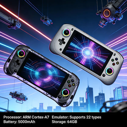 Handheld Game Console J55 with 5.5-Inch Large HD Display, 64GB Options, Linux-based system, Handheld controls