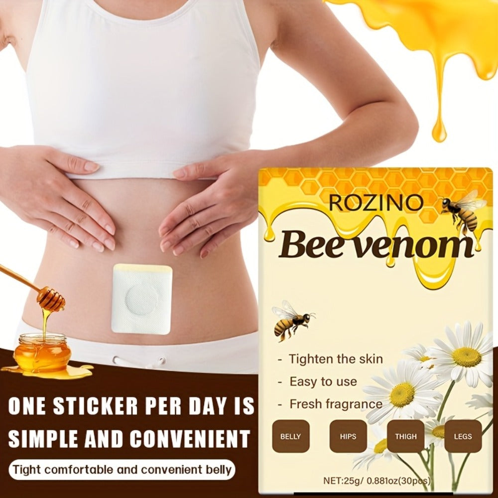 Bee Venom Navel Patches 30pcs – Natural Botanical Belly Button Patches for Body Wellness, Detox & Self Care, Long-Lasting Adhesion, Fresh Scent, Gentle for All Skin Types