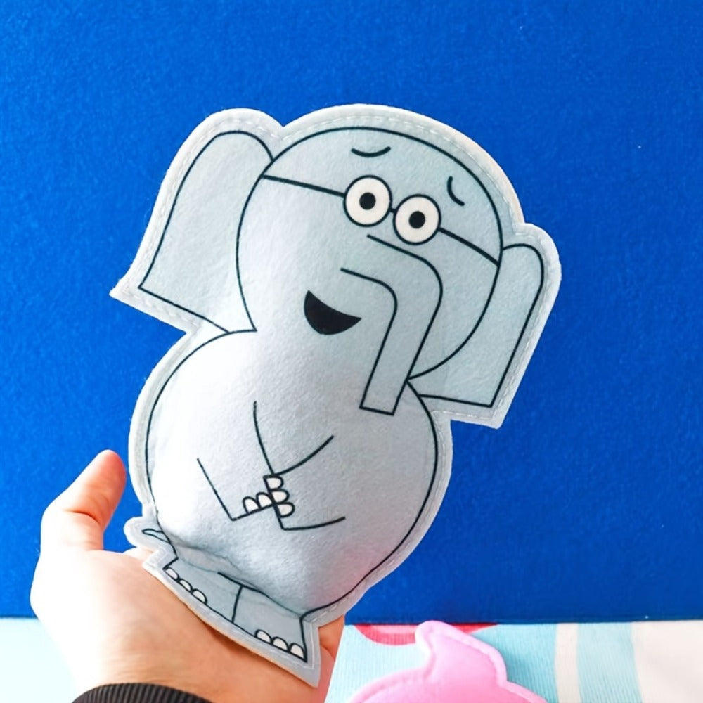 Elephant and Piggie Hand Puppets Plush Stuffed Animal Props for Storytelling, Classroom Teaching & Role Play, Interactive Read-Aloud Toy for Kids Toddlers, Birthday Gift – Pink Animal & Baby Elephant