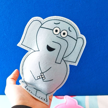Elephant and Piggie Hand Puppets Plush Stuffed Animal Props for Storytelling, Classroom Teaching & Role Play, Interactive Read-Aloud Toy for Kids Toddlers, Birthday Gift – Pink Animal & Baby Elephant