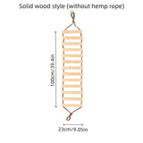 Solid Wood Style - 39.37inch (No Hemp Rope)