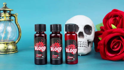 Three-Piece Fake Blood Makeup Kit with Brush and Fresh, Dark and Aged Special-Effects Paste
