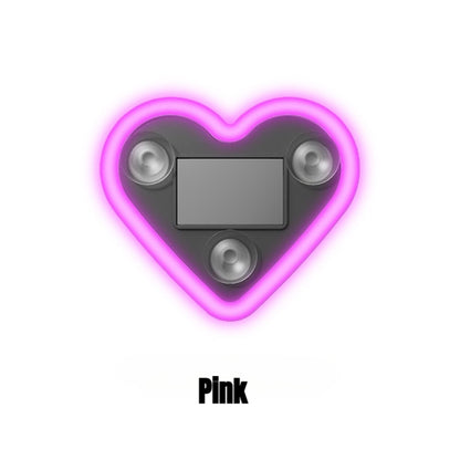 Car Interior Neon Heart Lights Solar USB Rechargeable 5 Lighting Modes Vibration-Sensing Auto On/Off Dashboard Decoration for Cars Trucks SUVs, 2pcs Set Iridescent Pink Blue Red Ice Blue Gift