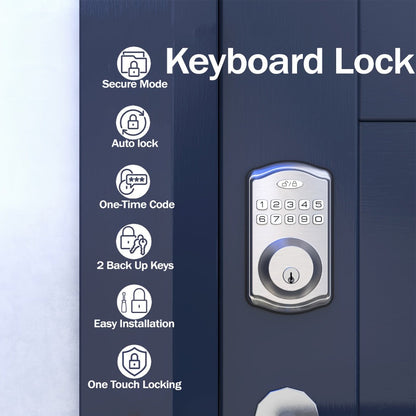 Electronic Keypad Deadbolt 3-Pack Keyless Entry Door Lock with 100-Code Capacity, Auto Lock, Anti-Peep PIN & Backup Key – No WiFi No App, Smart Lock for Home Villa Courtyard Apartment Standard Doors