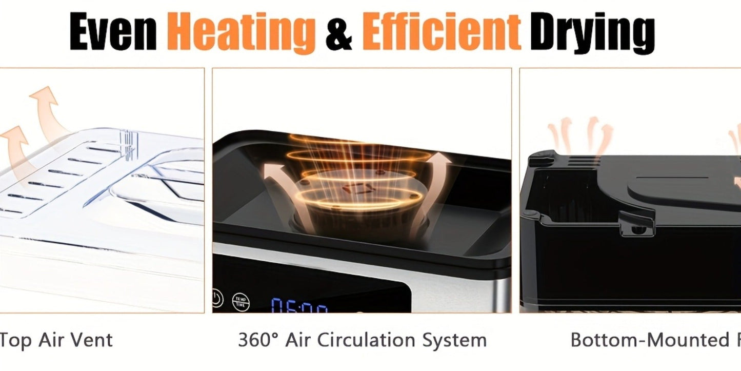 Five-Tray Digital Food Dehydrator with 420W Heating, 48-Hour Timer and 95–160°F Temperature Range