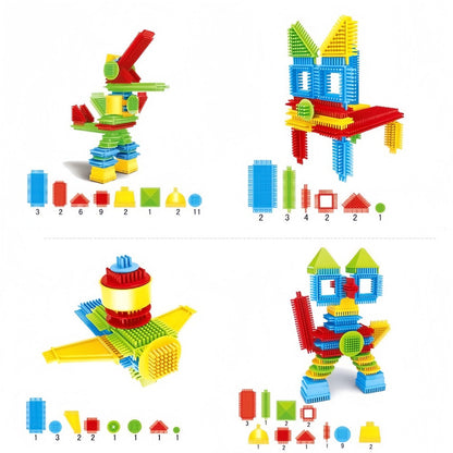 Hedgehog Bristle Blocks for Toddlers 150PCS – Soft Interlocking Brush Building Set, Sensory STEM Learning Toy for Kids Ages 2 3 4 5, Creative Open-Ended Educational Gift for Boys & Girls, Birthday Christmas Holiday
