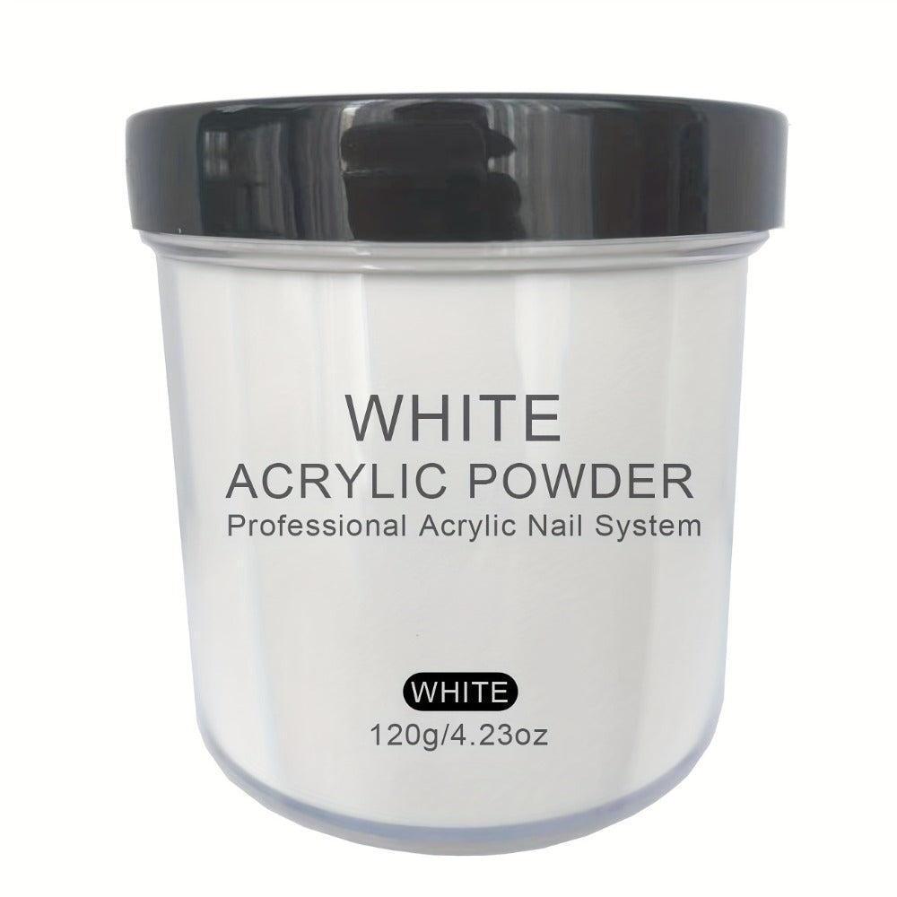 120g Acrylic Nail Powder Jar in Clear, Pinkish, Nude or White for Use with Compatible Acrylic Liquid