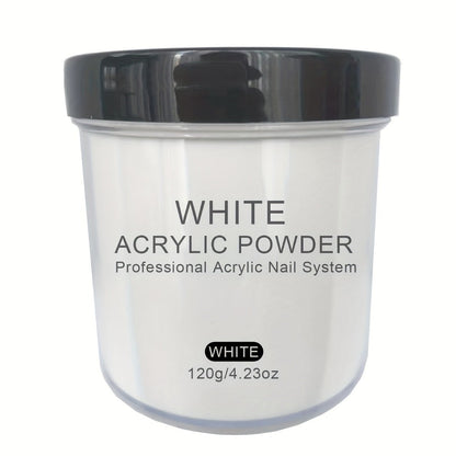 120g Acrylic Nail Powder Jar in Clear, Pinkish, Nude or White for Use with Compatible Acrylic Liquid