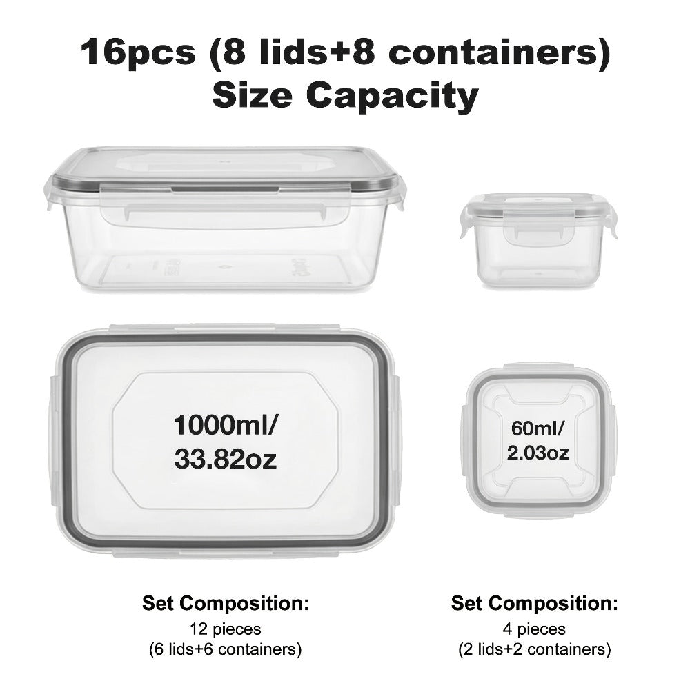 Food Storage Containers 16-, 28- or 48-Piece Pantry Set with Snap-On Lids, Labels and Markers