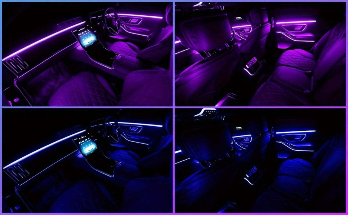 Car Interior Fiber-Style Ambient Light Kit with 5-in-1 Remote or 196.85-Inch App-Control Checkout Options