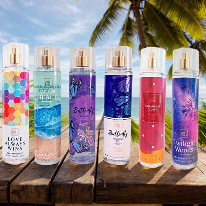 Body Mist Perfume Spray 8oz – 12 Scents Floral Hair & Body Fragrance for Women, Rose, Cherry Blossom, Beach, Long-Lasting Light Scent, Unisex Daily Wear Gift