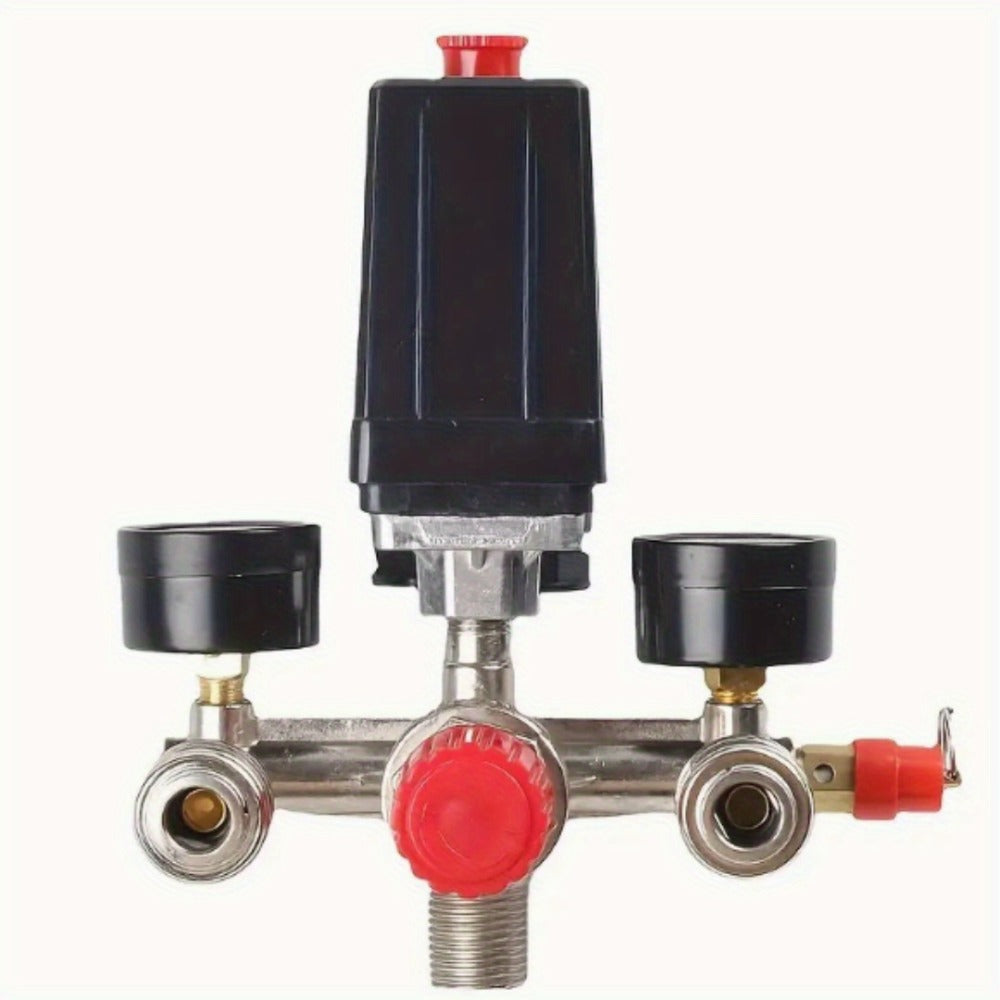 Air Compressor Pressure Switch Manifold Kit with Regulator Gauge Valve Bracket Assembly – Complete Control System for Air Pump