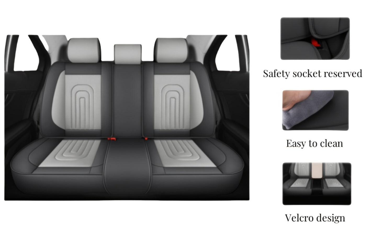 PU Leather Car Seat Cover Full Enclosure with Lumbar Support & Sponge Cushion – Two-Tone Sporty Design Universal Fit for Car Sedan Truck SUV (White-Black / Gray / Red-Black / Orange-Black)