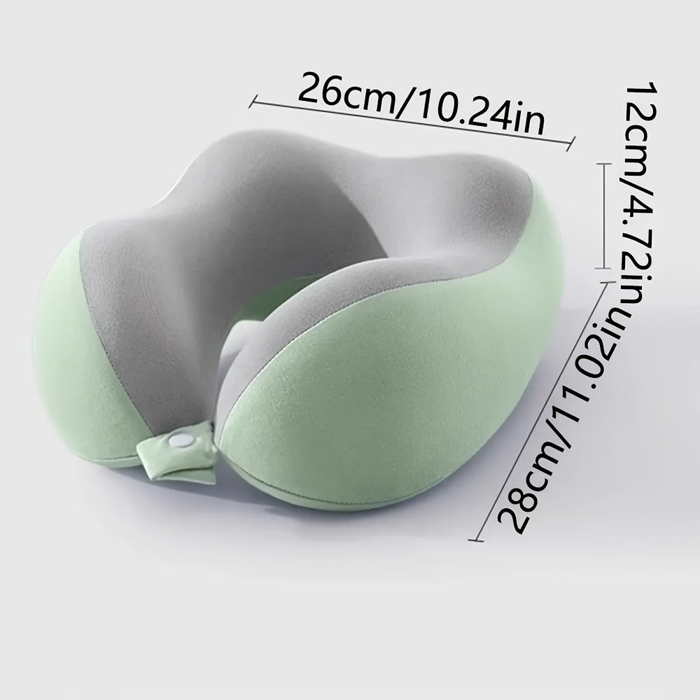 Memory Foam Travel Neck Pillow with Storage Bag – Ergonomic Slow Rebound Support, Machine Washable Cover, for Travel, Office & Napping