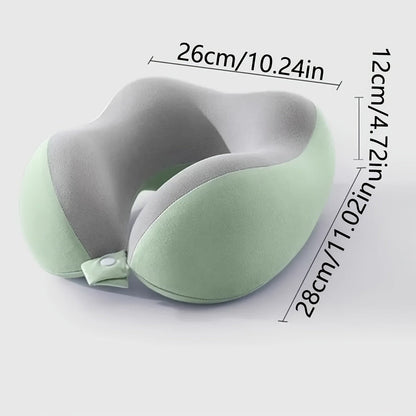 Memory Foam Travel Neck Pillow with Storage Bag – Ergonomic Slow Rebound Support, Machine Washable Cover, for Travel, Office & Napping
