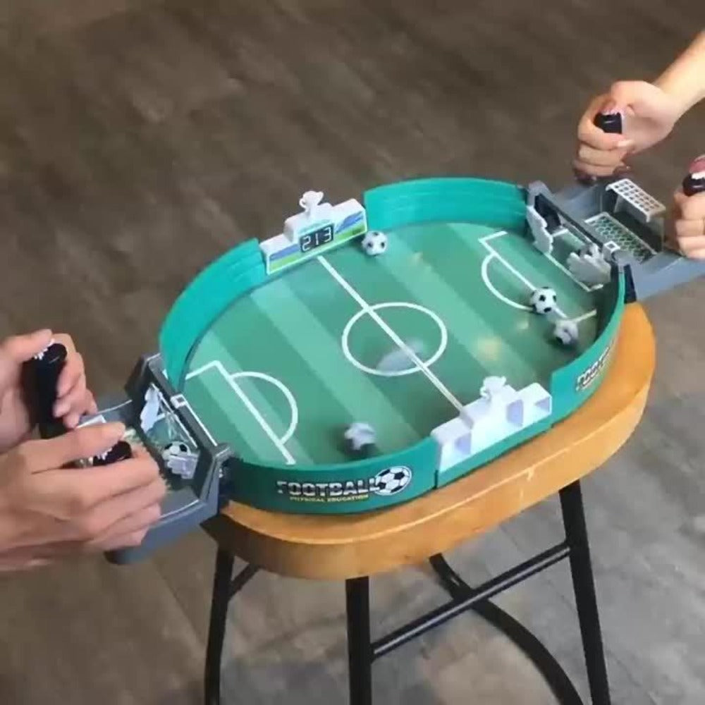 Compact Tabletop Football Flick Game with Twin Scoreboards and 6- or 10-Ball Checkout Options