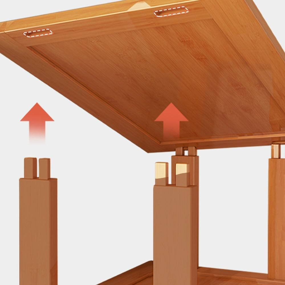 Bamboo-Labeled Freestanding Shoe Rack with Six- or Nine-Layer Checkout Options and Square Shelves