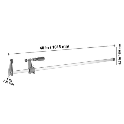 Thirty-Six-Inch Woodworking Bar Clamps, Two-Pack with Quick-Change F-Clamp and Spreader Design